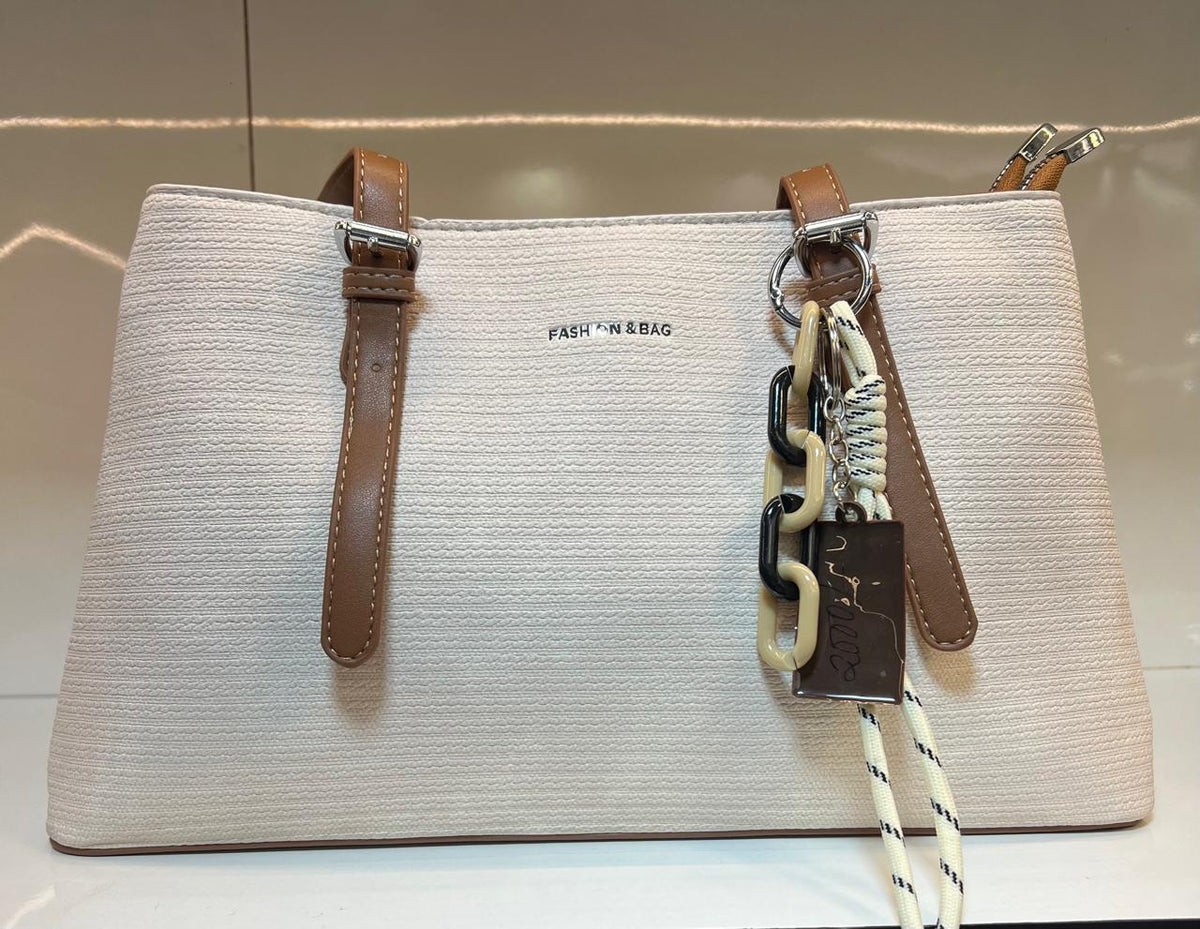 Textured Shoulder Tote Bag