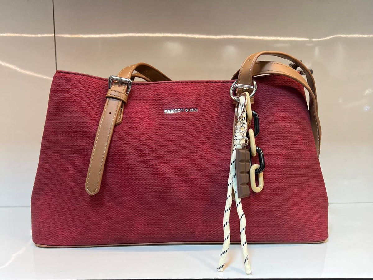 Textured Shoulder Tote Bag