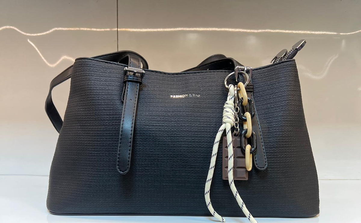 Textured Shoulder Tote Bag