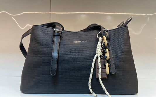 Textured Shoulder Tote Bag