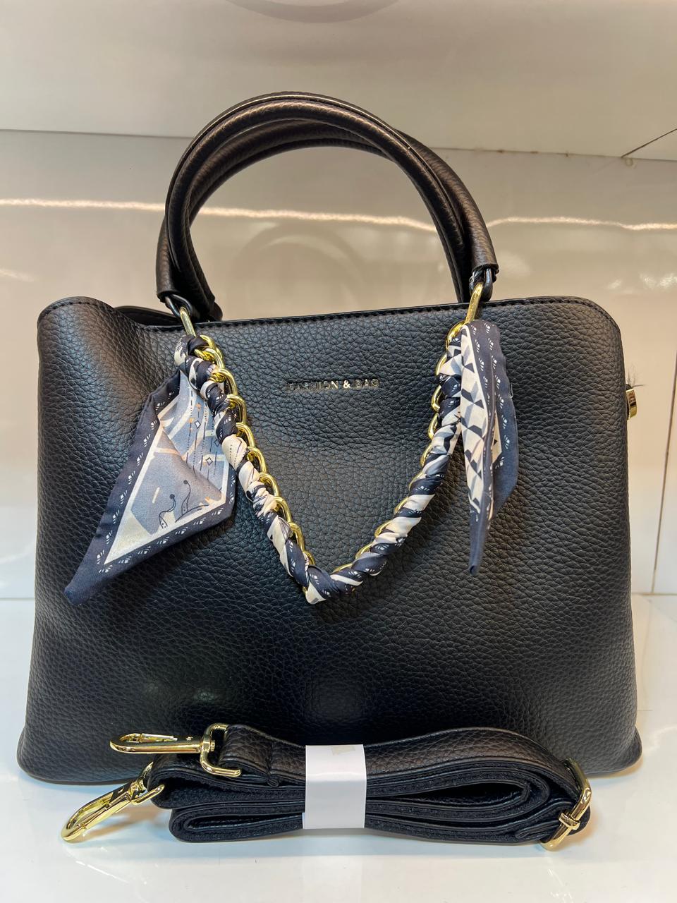 FASHION & BAG Textured Satchel Bag