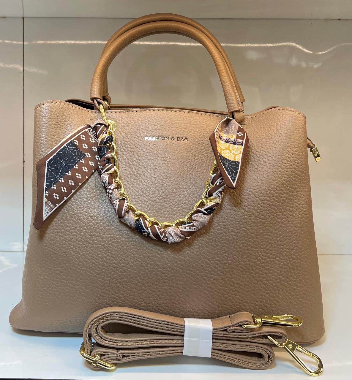 FASHION & BAG Textured Satchel Bag
