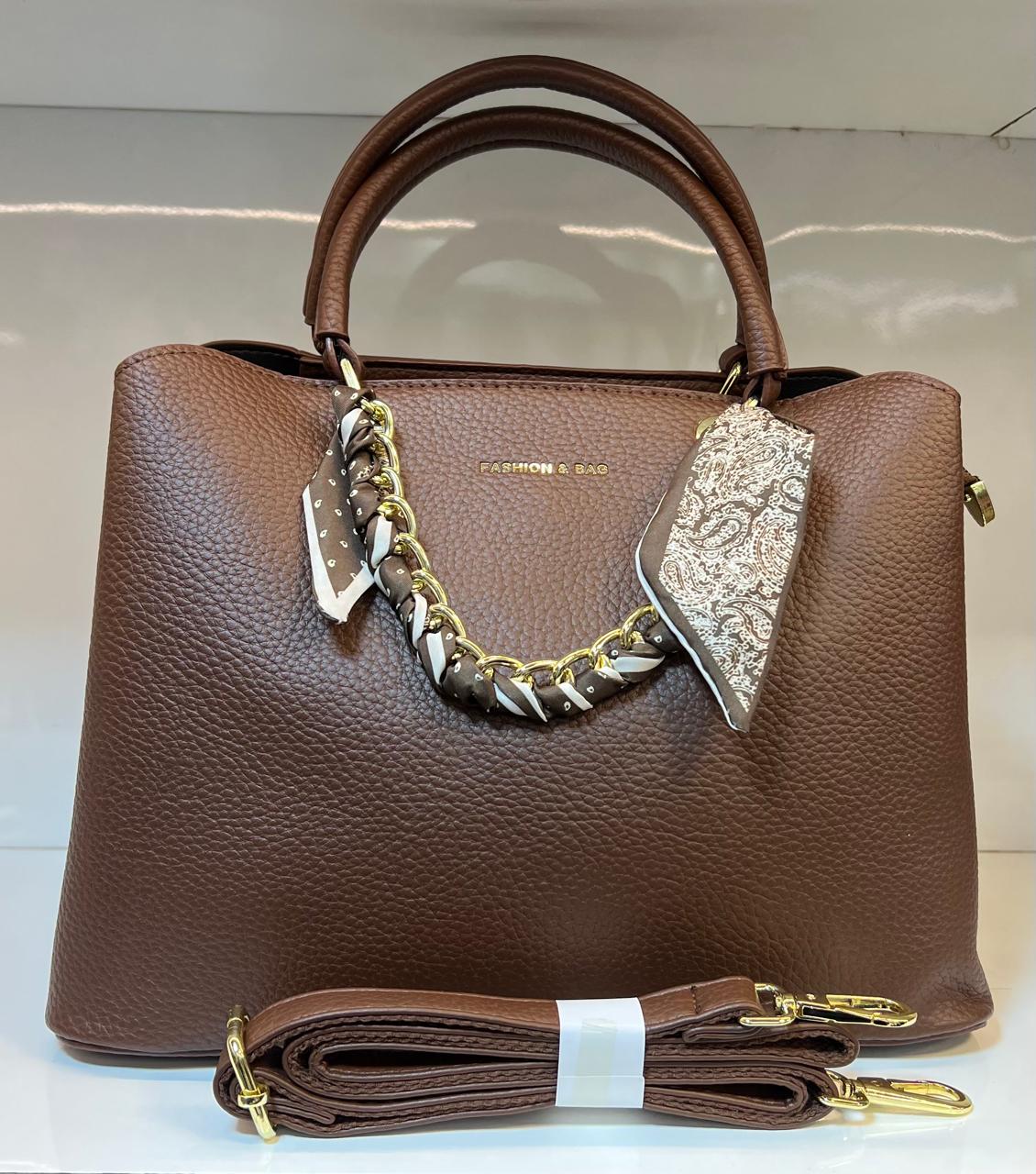 FASHION & BAG Textured Satchel Bag