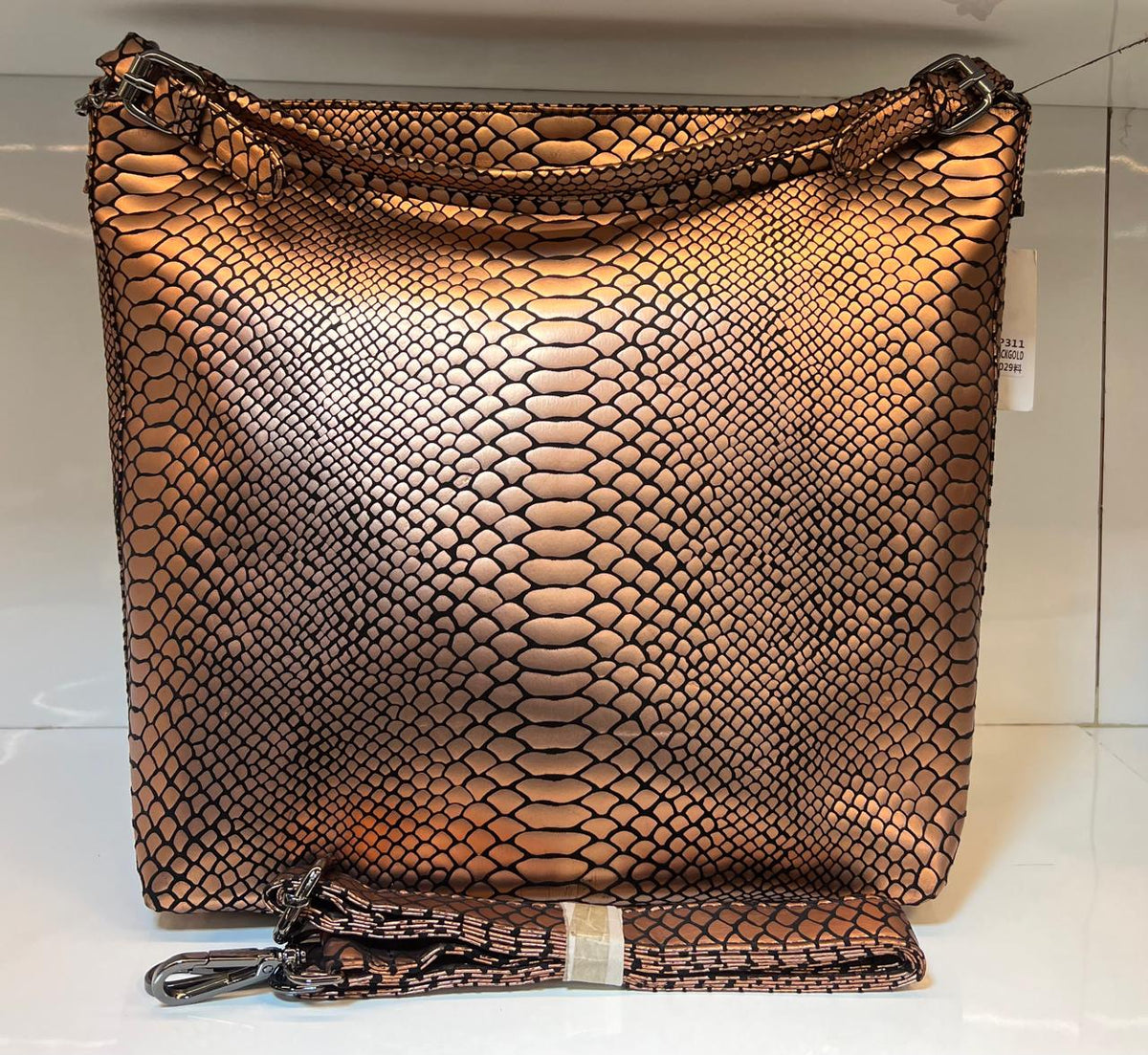 Slouchy Snake Texture Tote