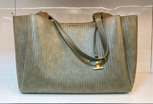 Braided Leather Shoulder Tote