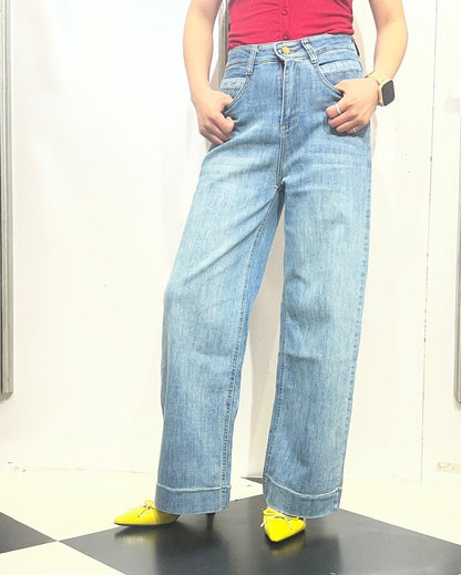 High-waisted Wide Leg Cropped Jeans