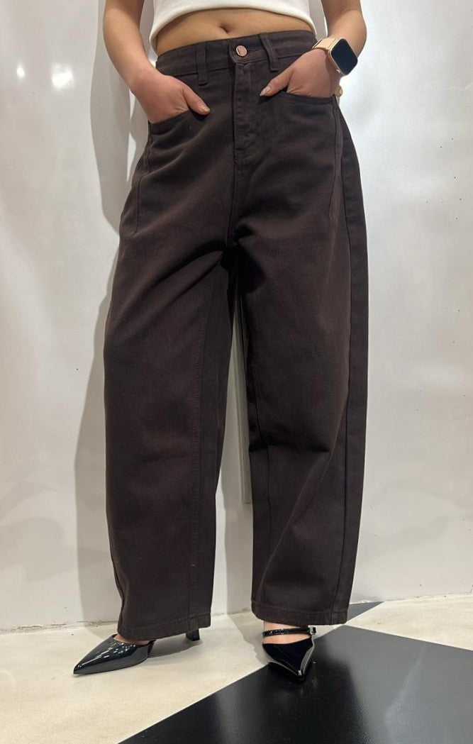 Brown Baggy Straight Leg Jeans