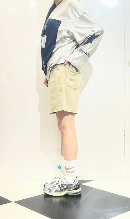 Khaki Knee-Length Tailored Shorts