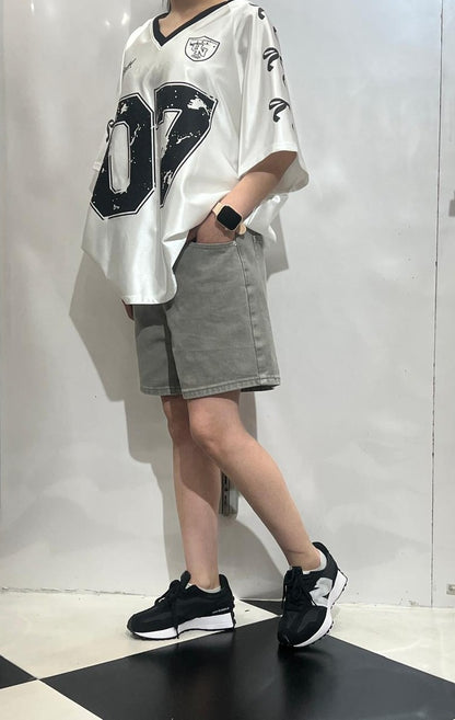 Washed-Grey Summer Shorts