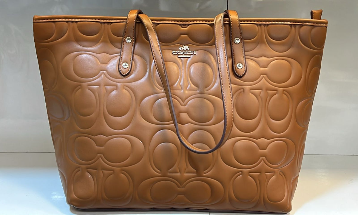 Coach Signature Embossed City Tote
