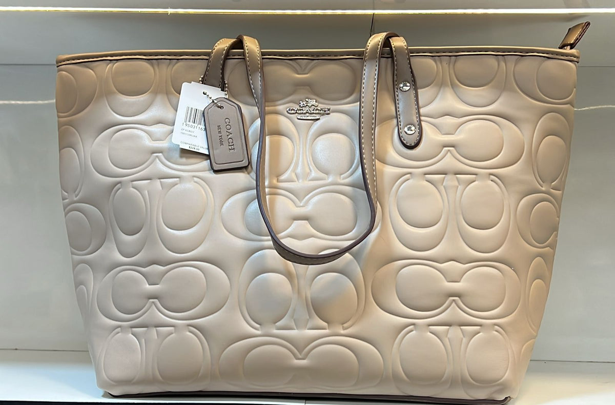 Coach Signature Embossed City Tote