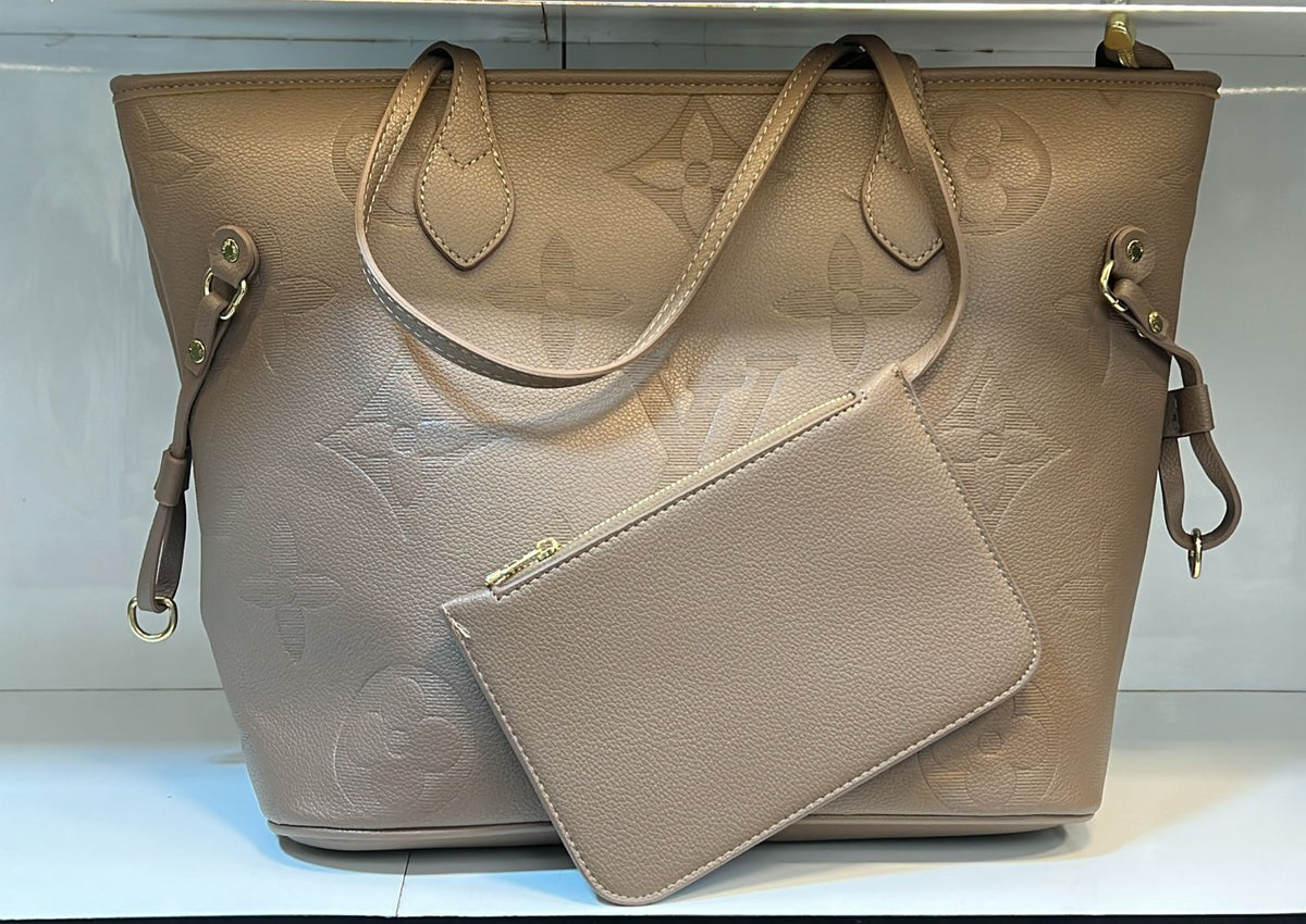 LV Neverfull-style Tote with Pouch