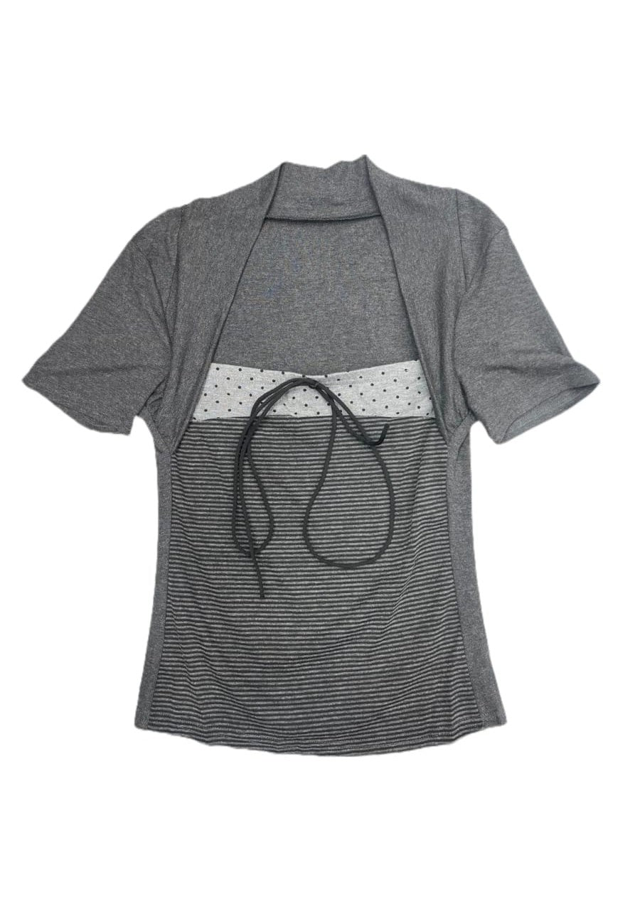 Shrug Style Tie-Front Top