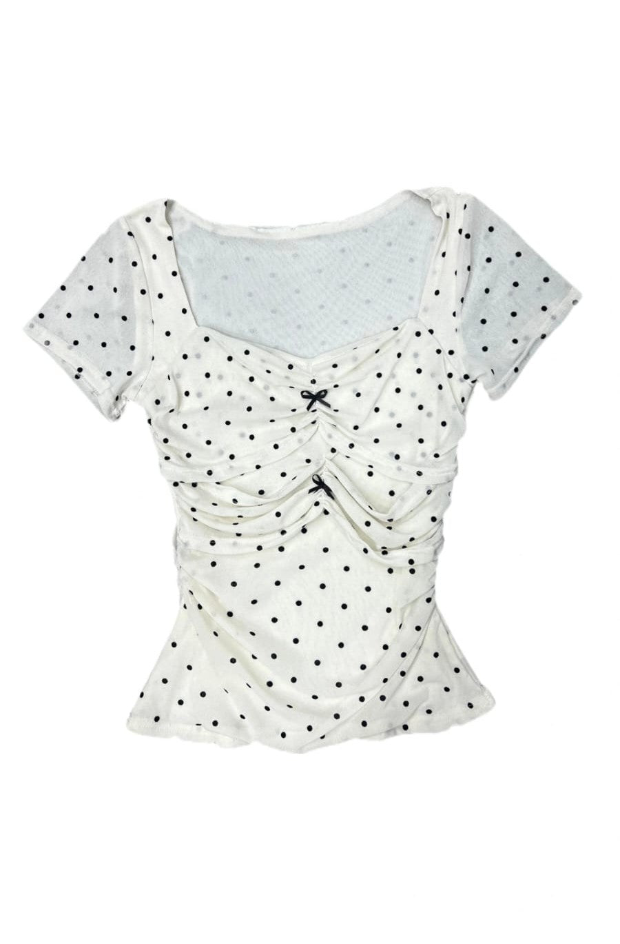 Ruched Polka Dot Baby Top