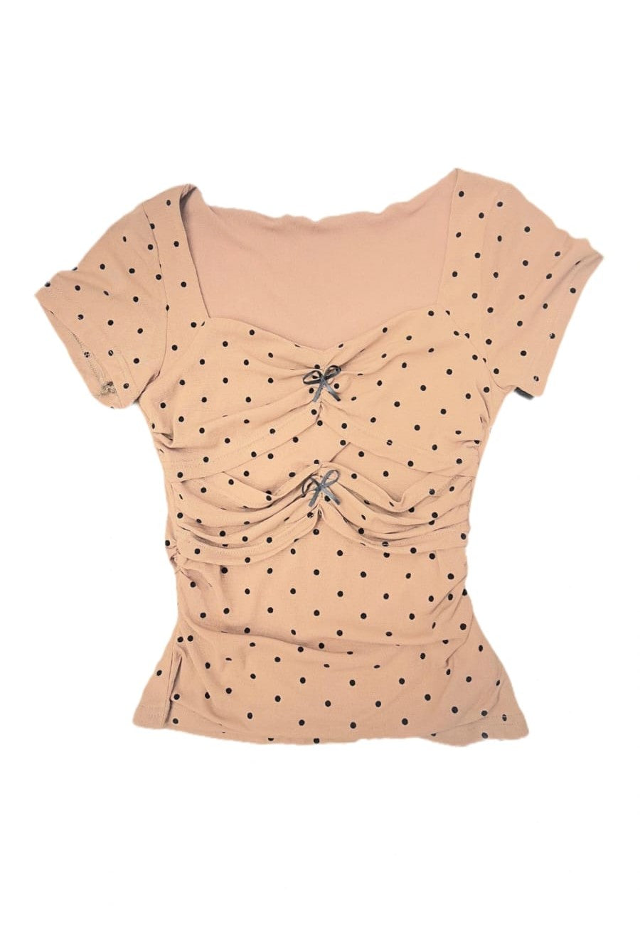 Ruched Polka Dot Baby Top