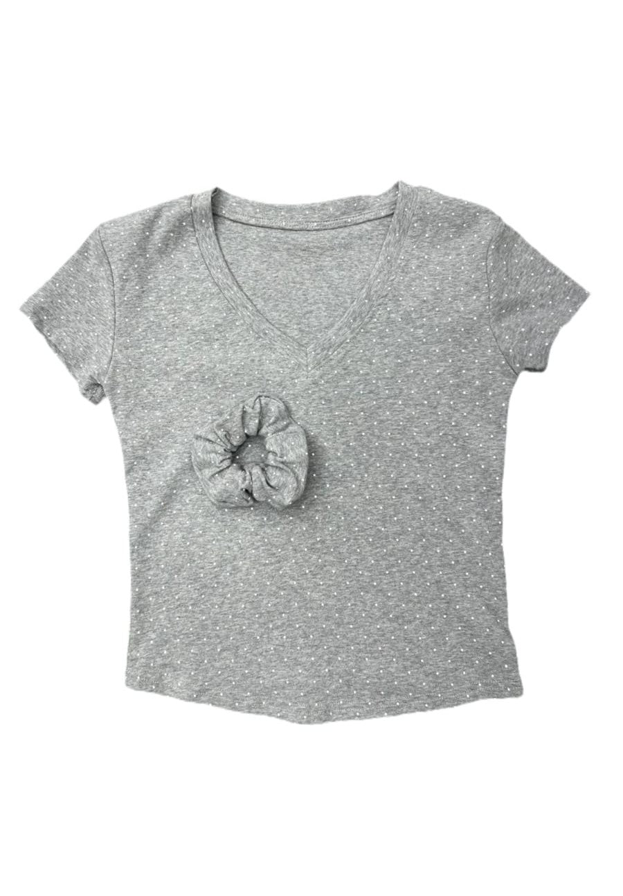 V-Neck Polka Dot Tee