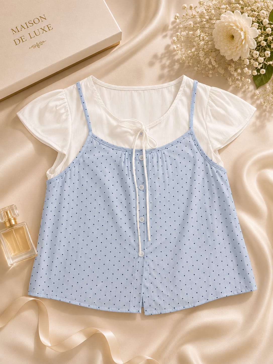 Polka Dot Layered Cami Top