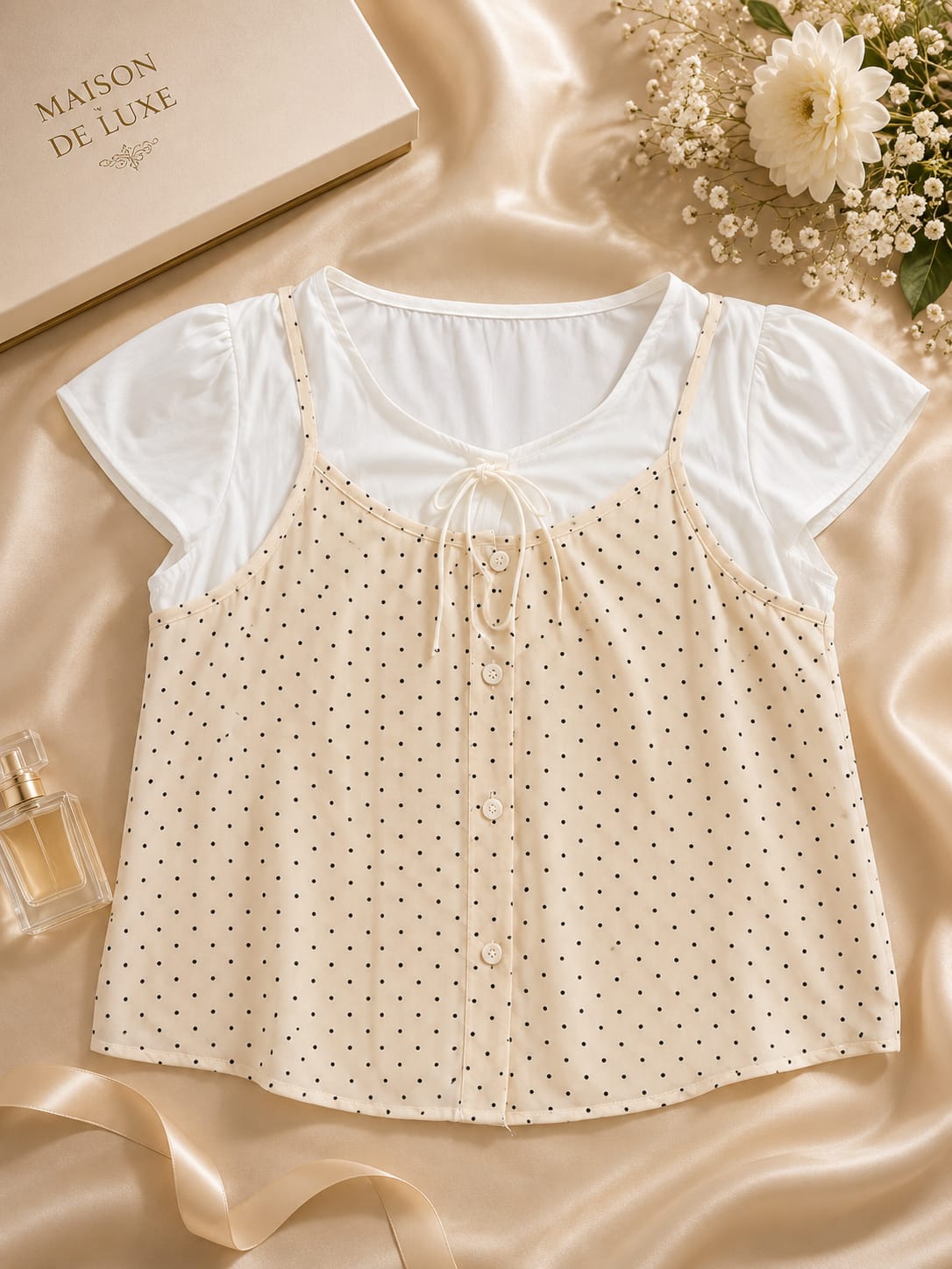 Polka Dot Layered Cami Top