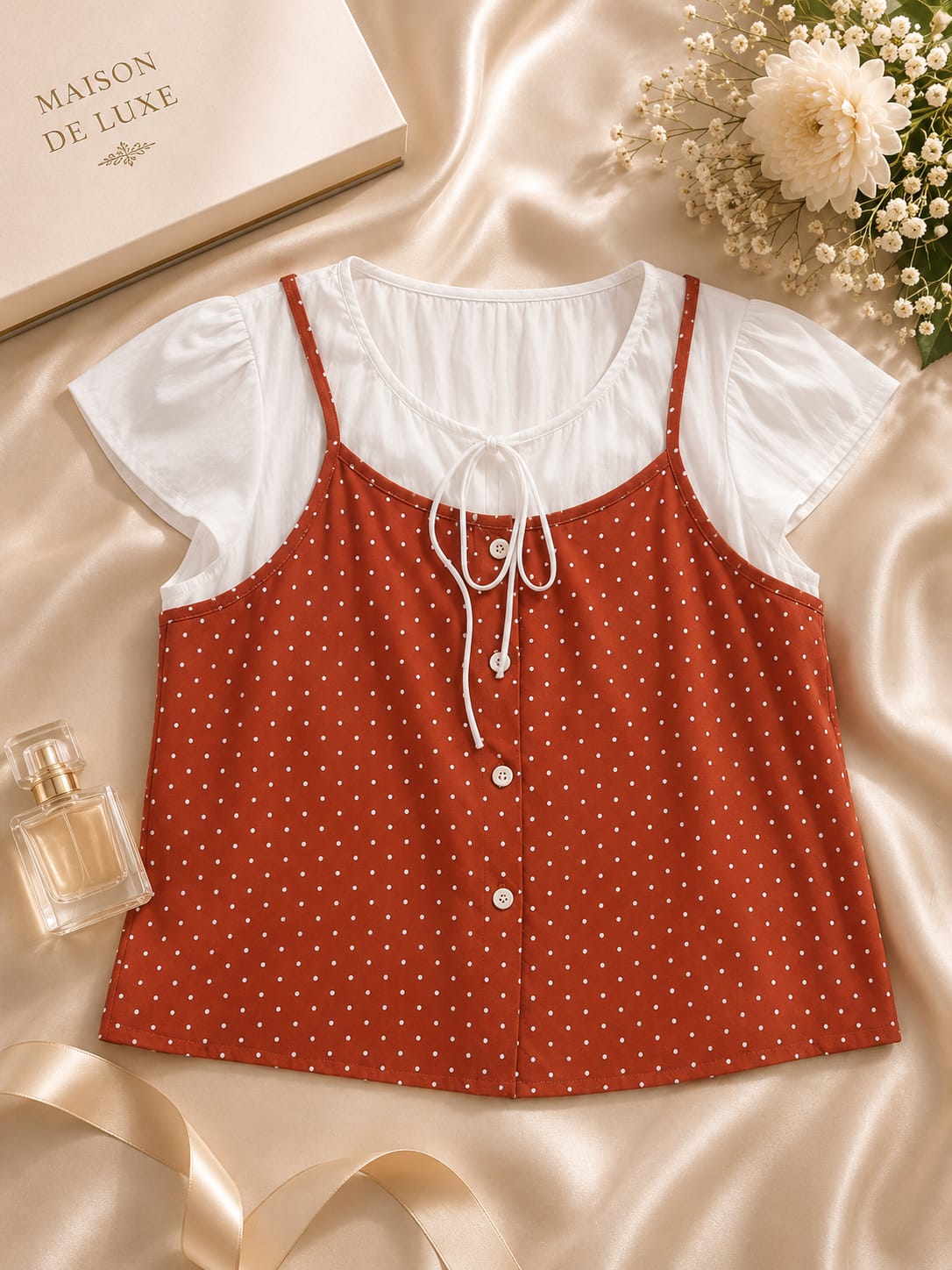 Polka Dot Layered Cami Top