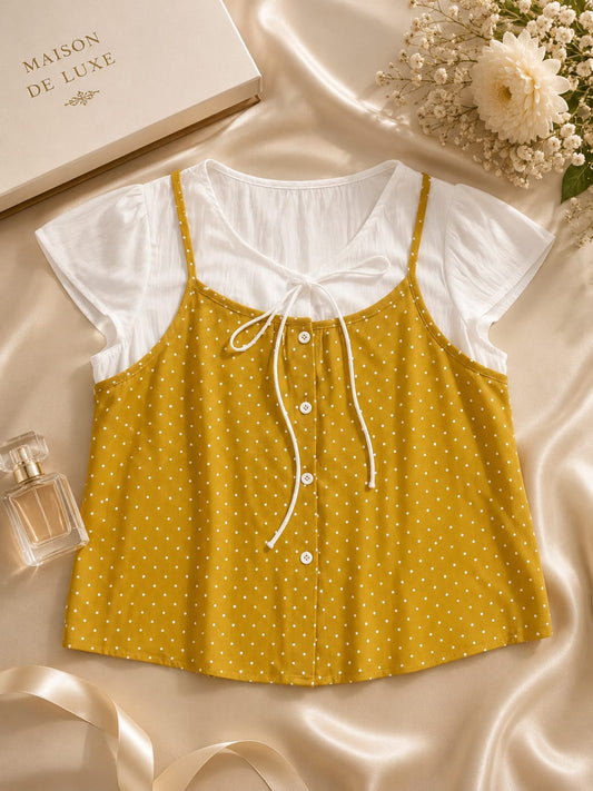 Polka Dot Layered Cami Top