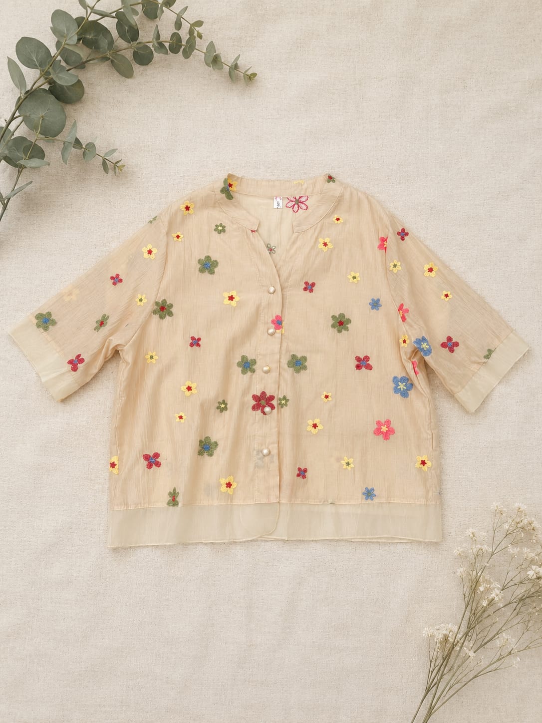 Vintage Garden Embroidered Top