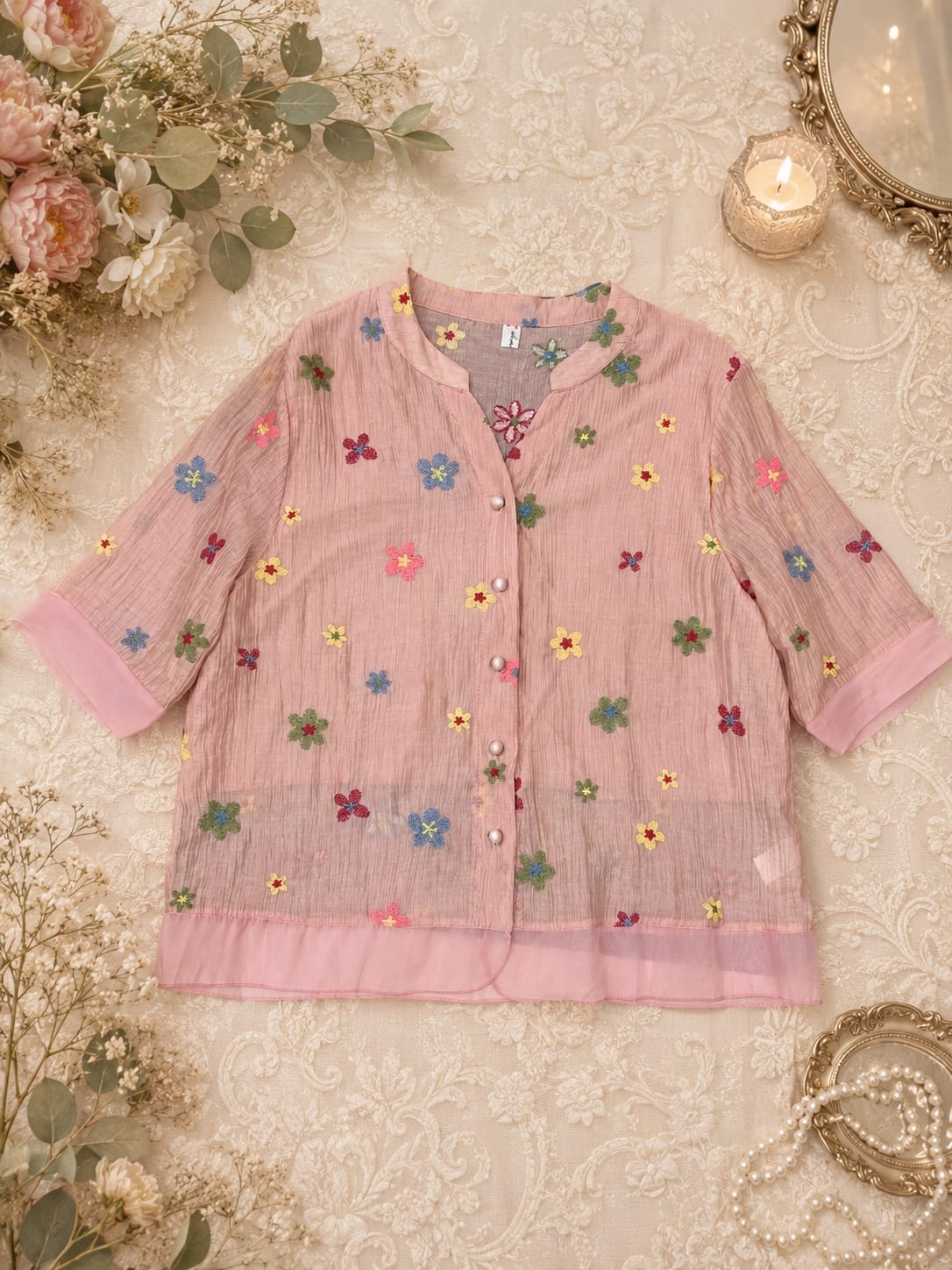 Vintage Garden Embroidered Top