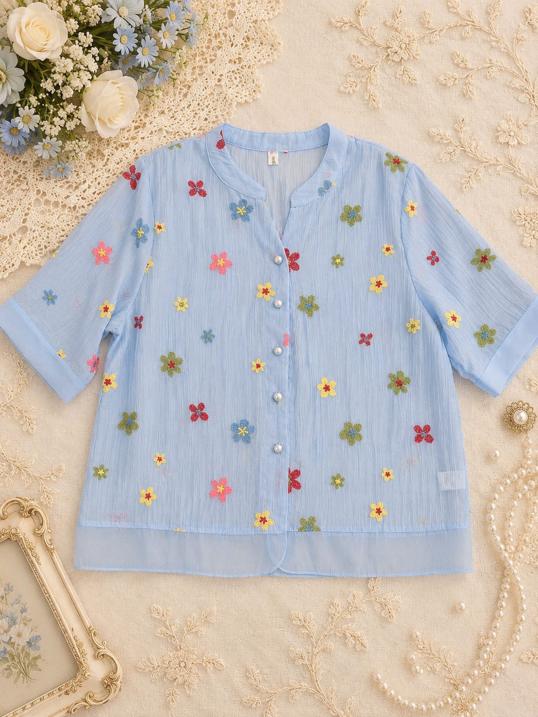Vintage Garden Embroidered Top