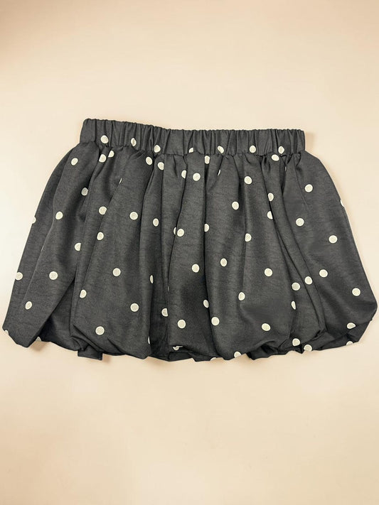 Polka Dot Bubble Mini Skirt