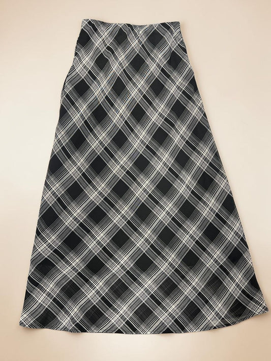 Black & White Plaid A-Line Maxi Skirt