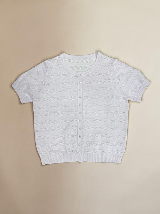 Women’s Pointelle Knit Button-Up Cardigan