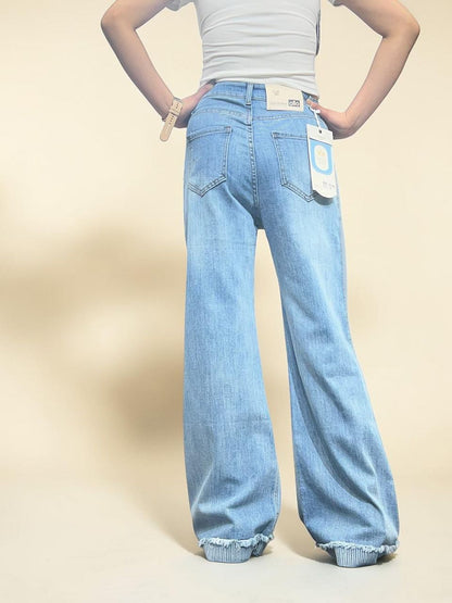 Light-wash High-waisted Wide-leg jeans