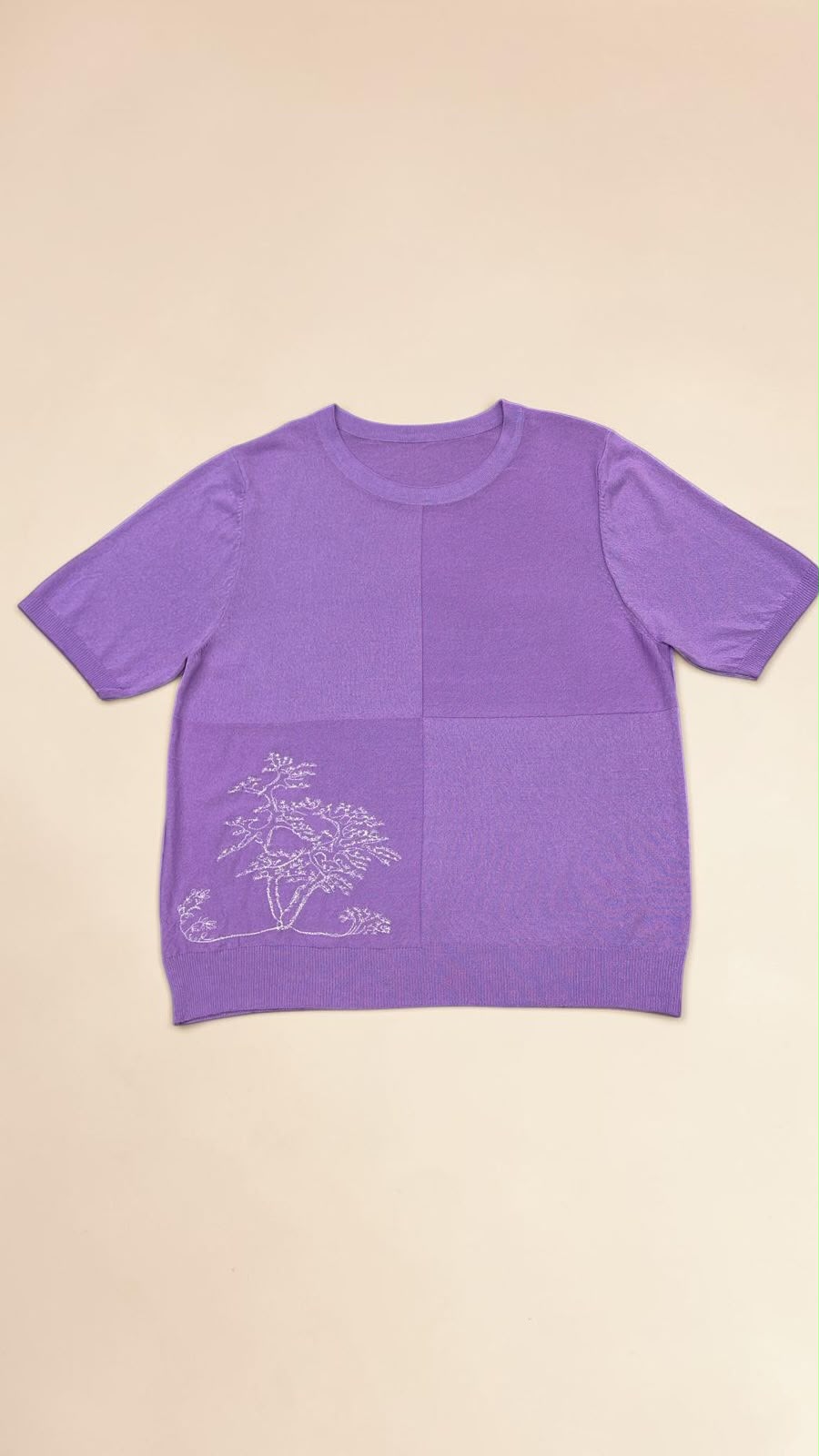 Nature Embroidered Knit T-Shirt