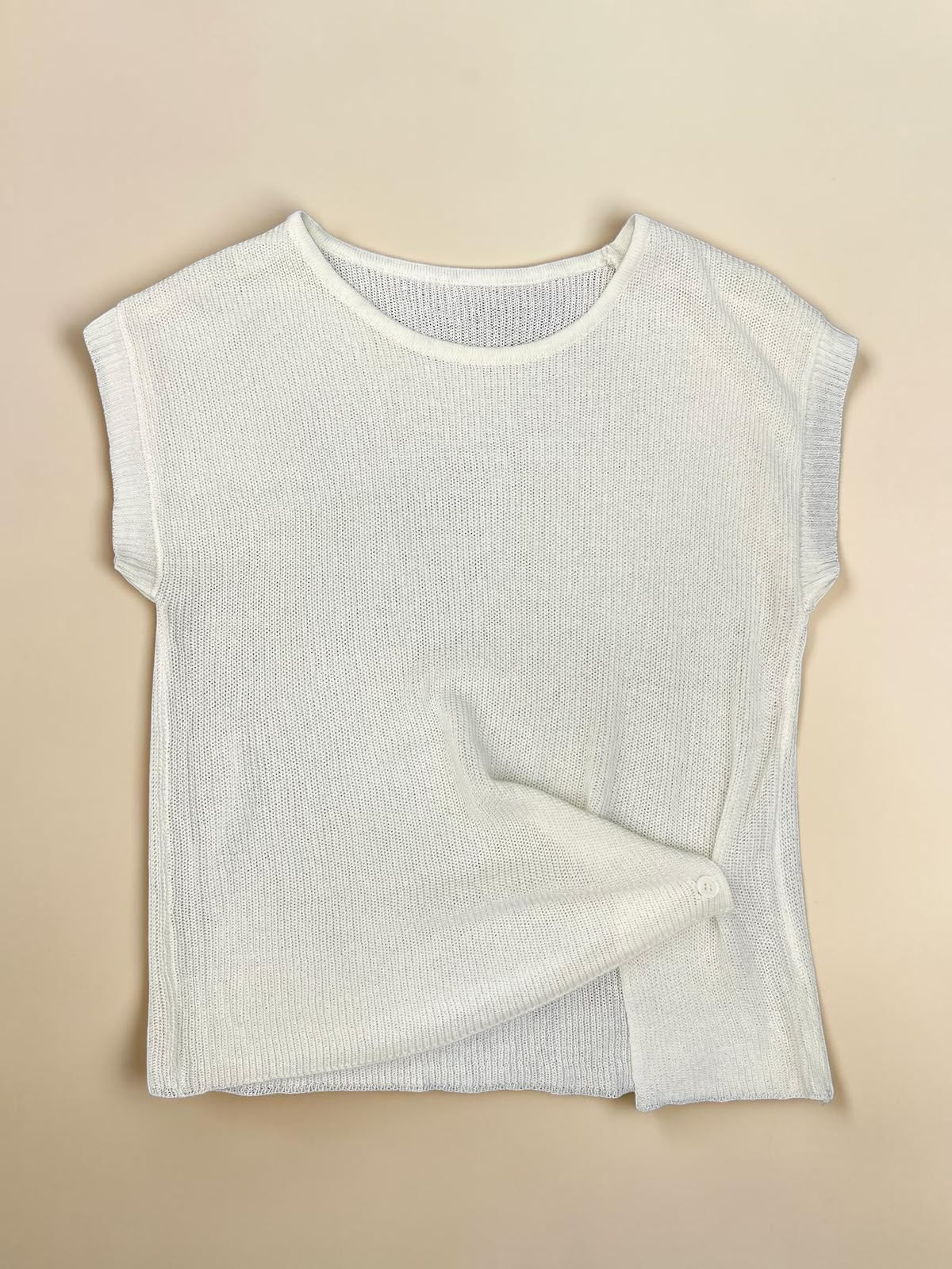 Women's Textured Knit Cap Sleeve Top