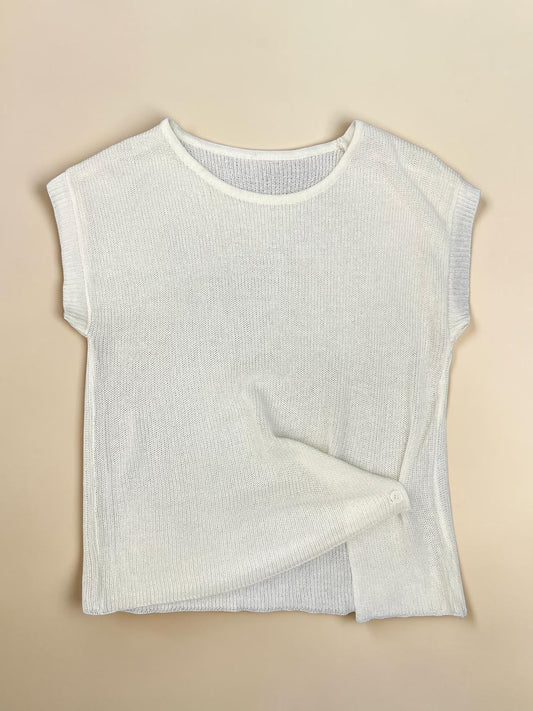 Women's Textured Knit Cap Sleeve Top