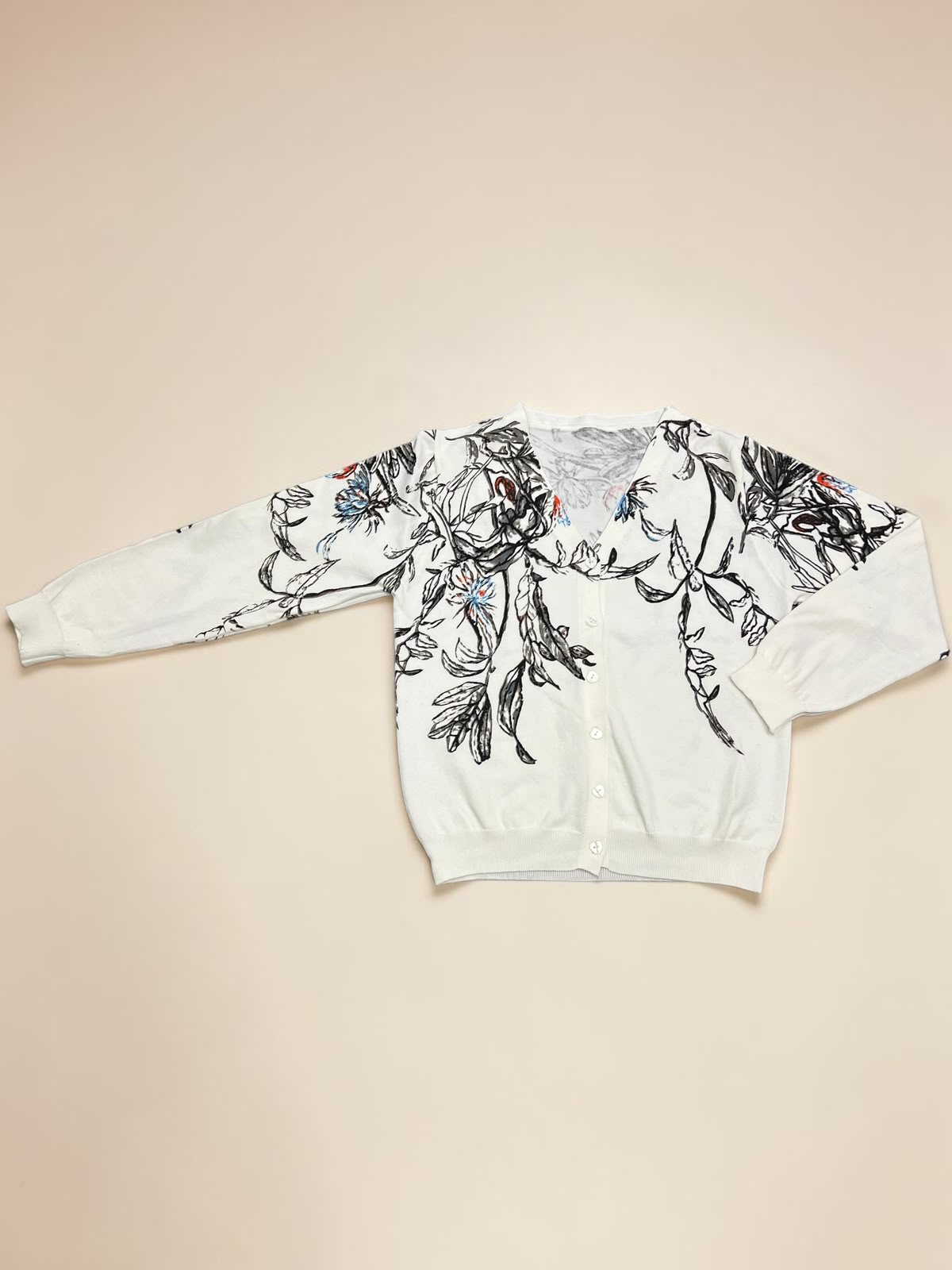 Botanical Sketch Print Cardigan