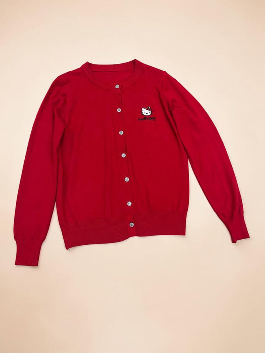 Hello Kittty Embroidered Knit Cardigan