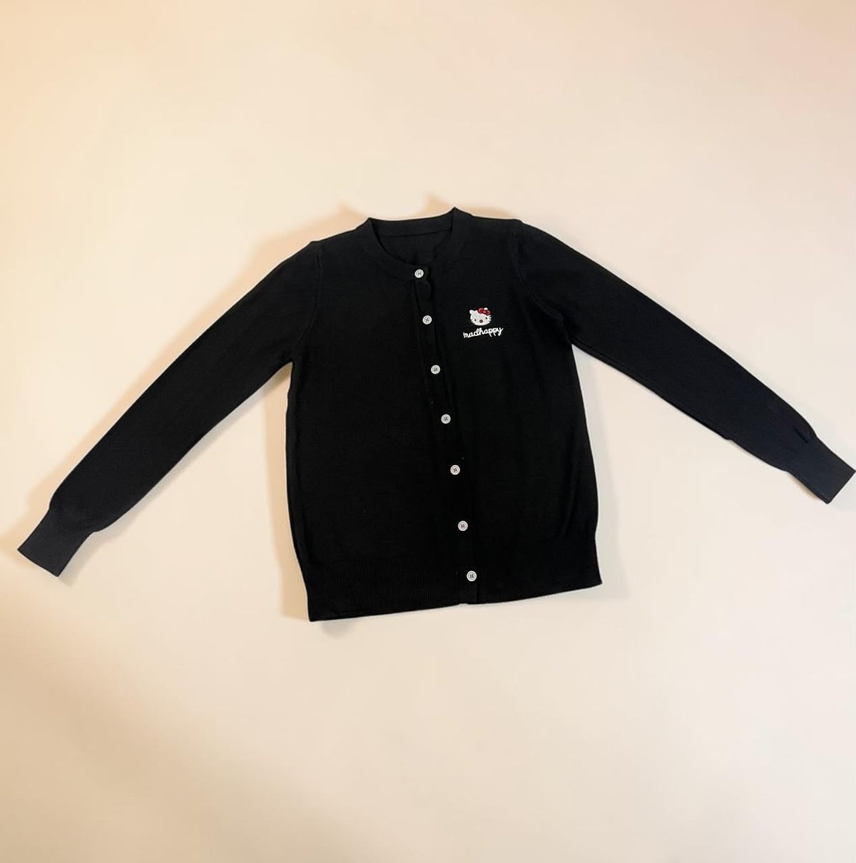 Hello Kittty Embroidered Knit Cardigan