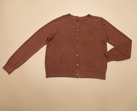 Pointelle Knit Button-Front Cardigan