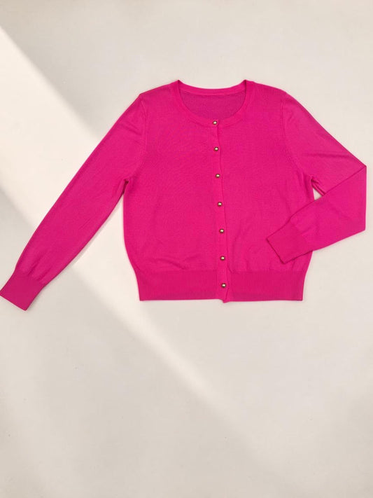 Women's Fine Knit Crew Cardigan