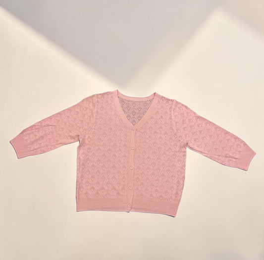 Pointelle V-Neck Cardigan
