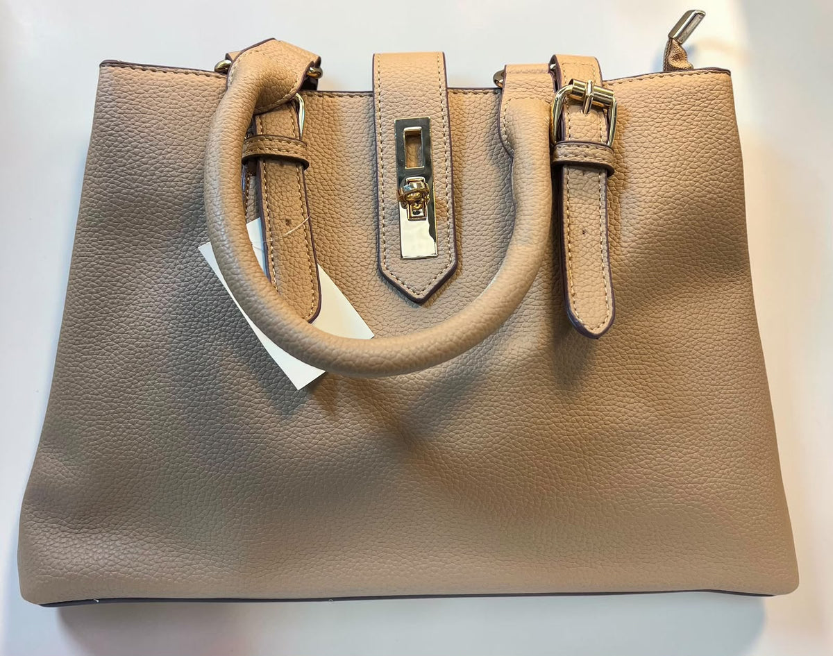 Elegant Taupe Leather Tote Bag