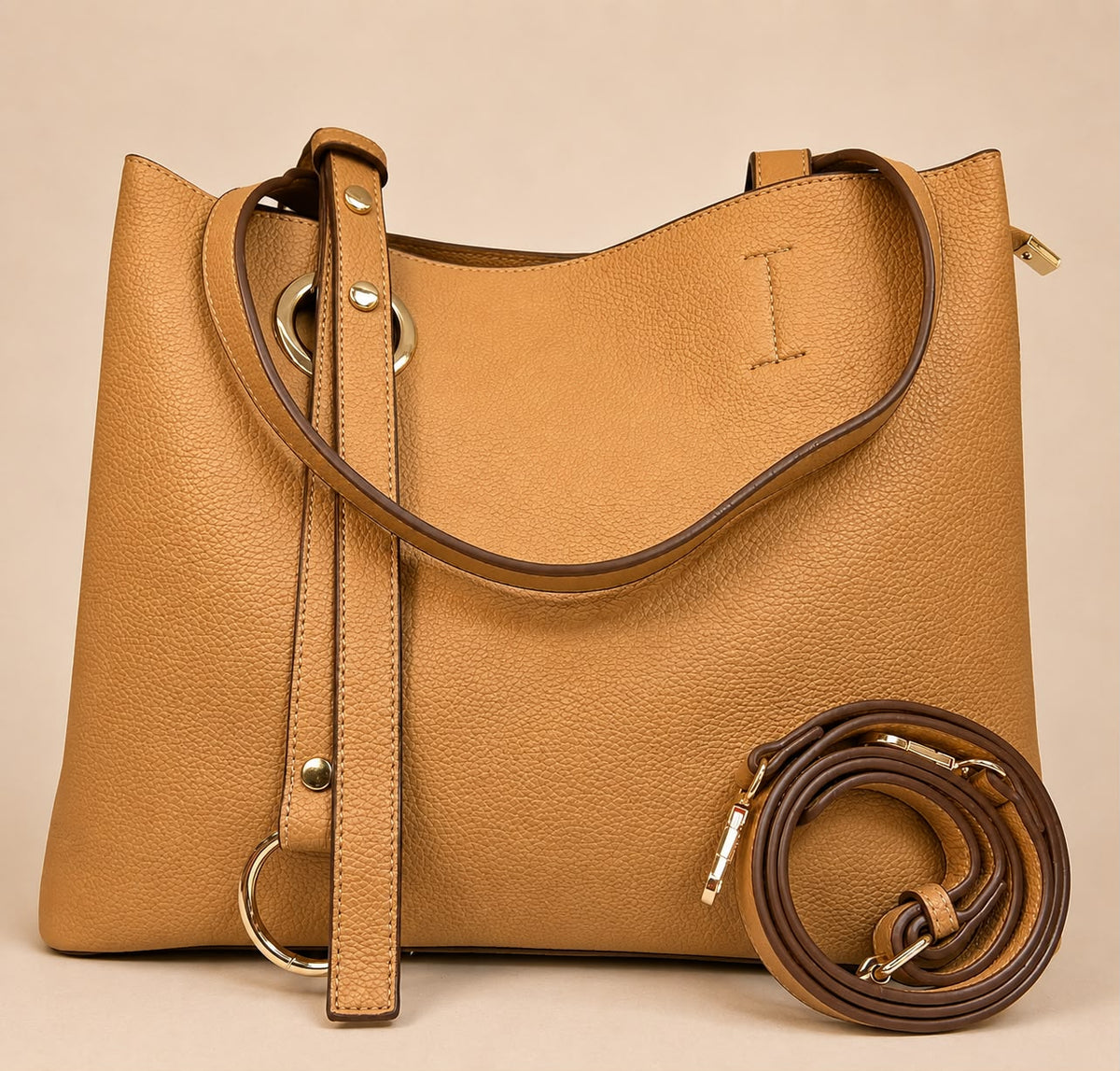 Classic Pebbled Leather Shoulder Tote