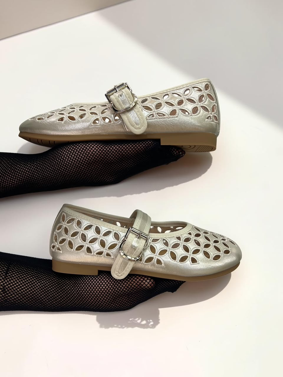 Floral Cutout Mary Jane  Flats