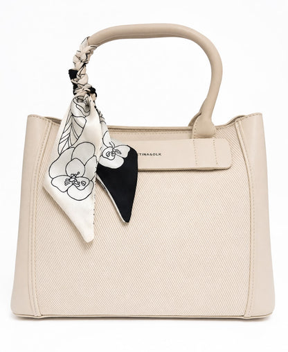 Tote Bag With Floral Scarf