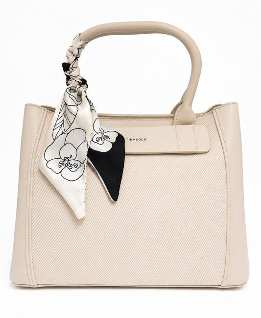 Tote Bag With Floral Scarf
