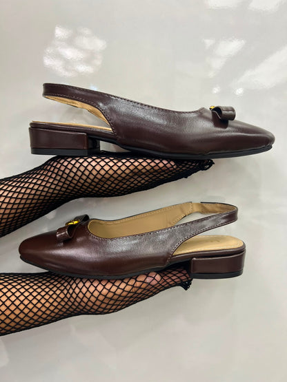 Bow Slingback Loafers