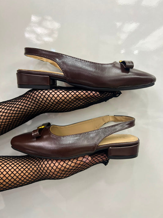 Bow Slingback Loafers