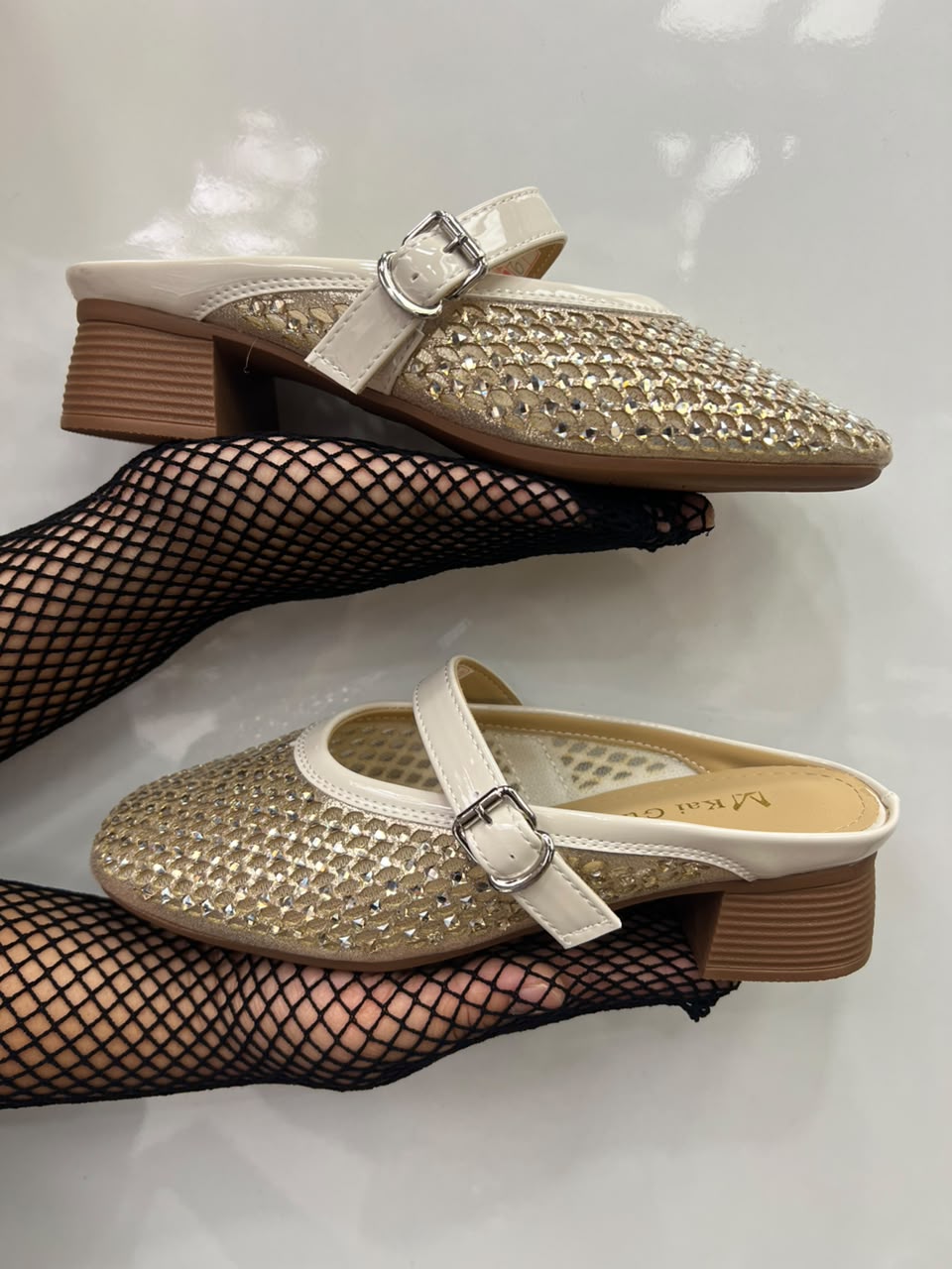 Crystal Mary Jane Mules