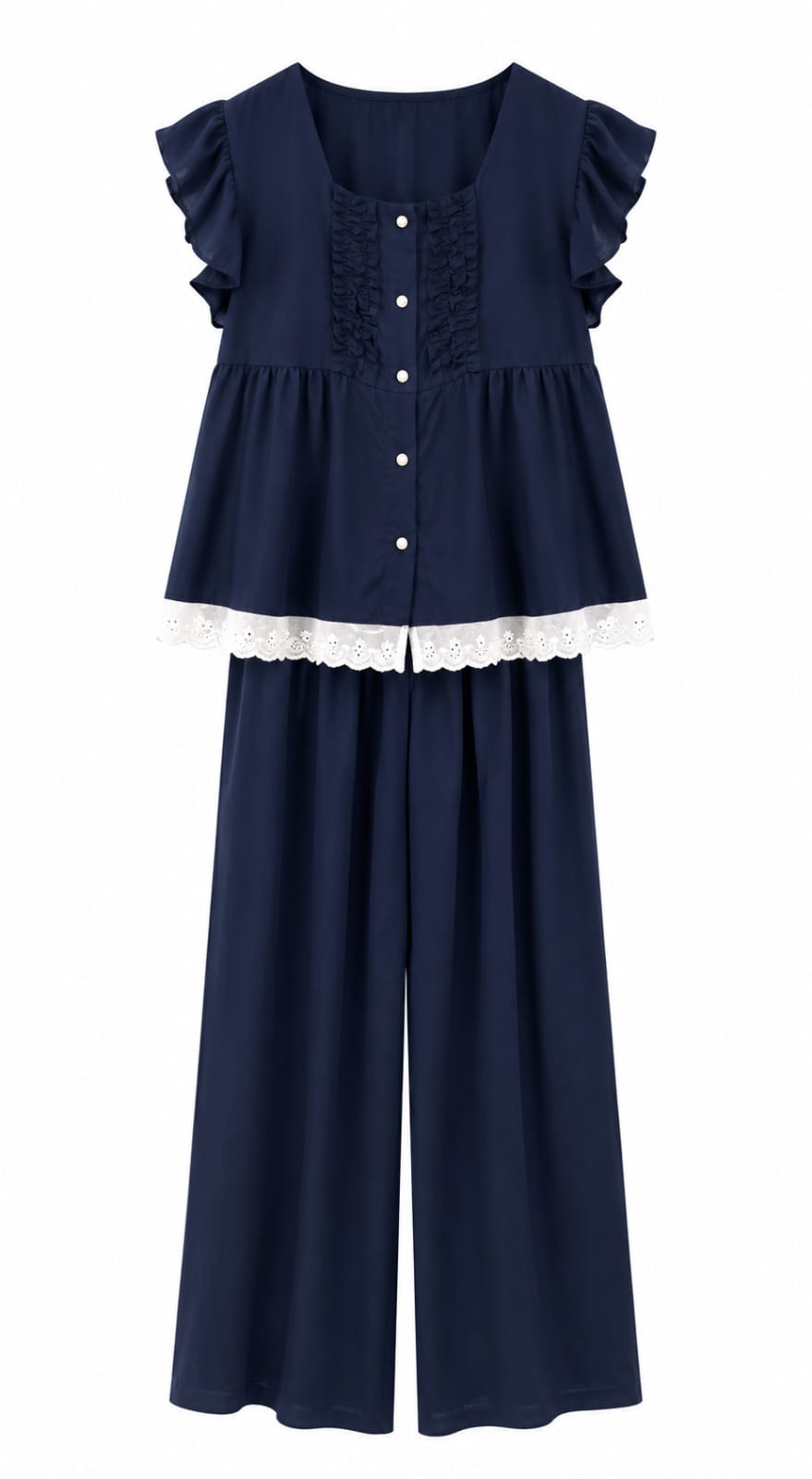 Lace -Trim Two-Piece Lounge Set