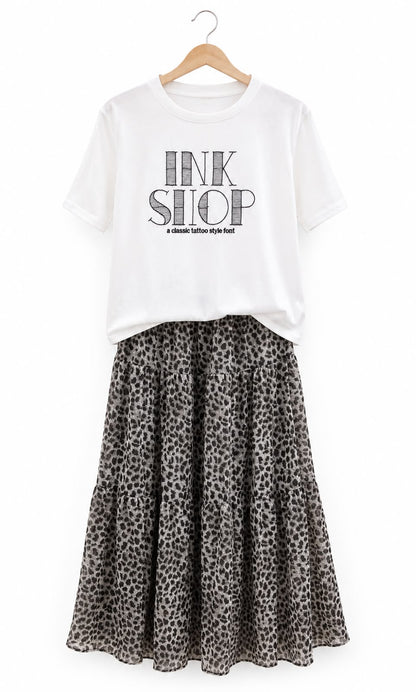 Leopard Tiered Maxi Skirt Set